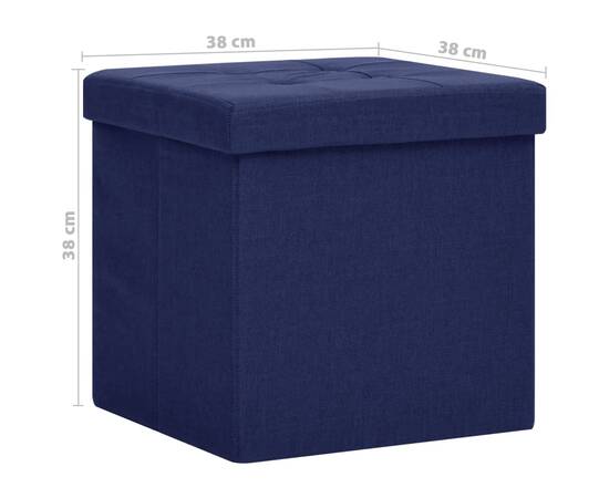 Taburet de depozitare pliabil, albastru, imitație de pânză, 8 image