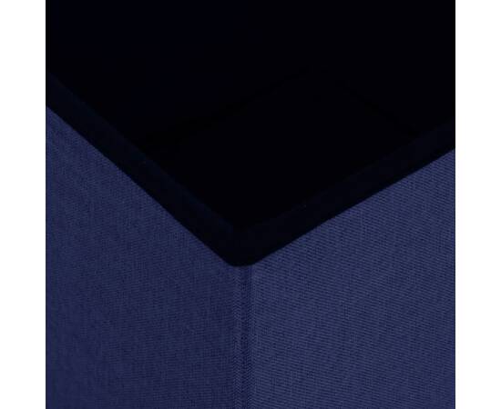 Taburet de depozitare pliabil, albastru, imitație de pânză, 6 image
