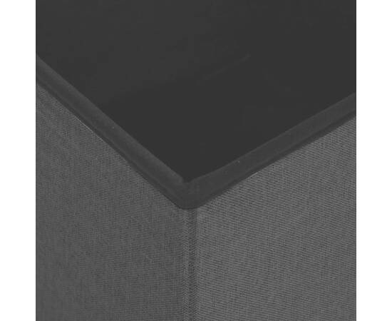 Taburete de depozitare pliabile, 2 buc., negru, imitație pânză, 7 image