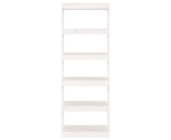 Bibliotecă/separator cameră,alb,80x30x167,5 cm, lemn masiv pin, 5 image