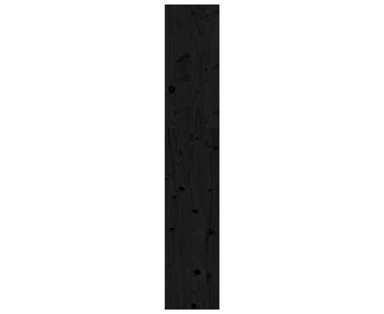 Bibliotecă/separator cameră negru 80x30x167,4 cm lemn masiv pin, 6 image