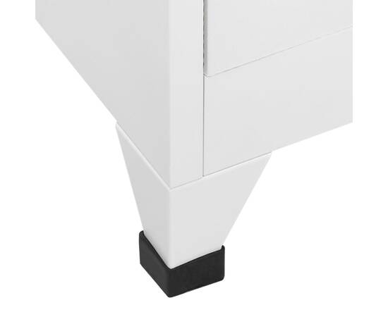 Dulap de vestiar, alb, 90x45x180 cm, oțel, 6 image
