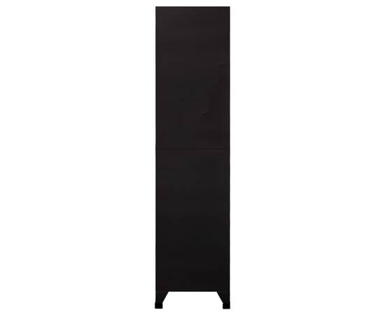 Dulap de vestiar, negru, 90x40x180 cm, oțel, 4 image