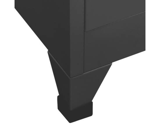 Dulap de vestiar, negru, 90x40x180 cm, oțel, 6 image