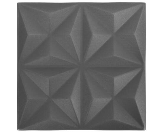 Panouri de perete 3d, 12 buc, negru origami, 50x50 cm, 5 image