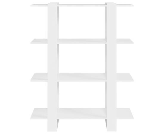 Bibliotecă/separator cameră, alb, 100x30x123,5 cm, 5 image