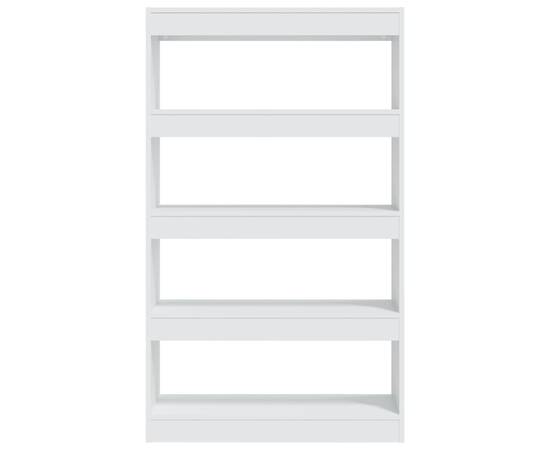 Bibliotecă/separator cameră, alb, 80x30x135 cm, pal, 5 image