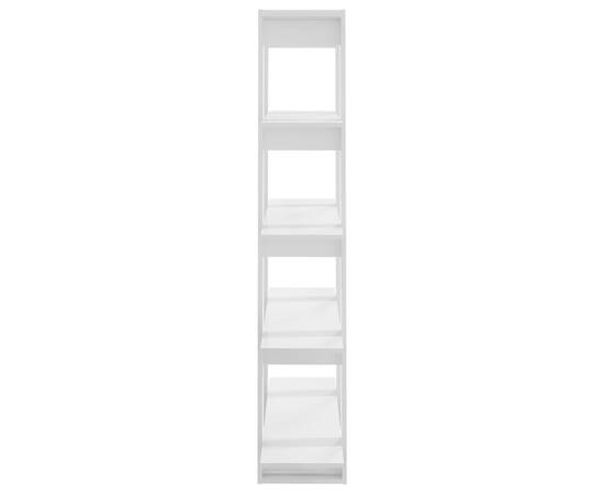 Bibliotecă/separator cameră, alb extralucios, 100x30x160 cm, 6 image