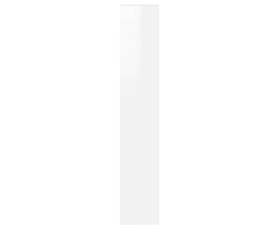 Bibliotecă/separator cameră, alb extralucios, 40x30x166 cm, 6 image