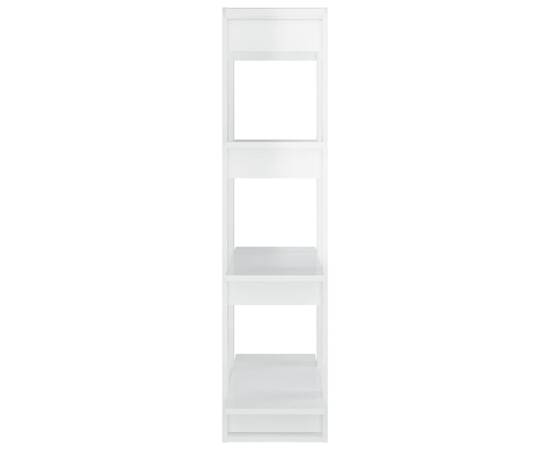 Bibliotecă/separator cameră, alb extralucios, 80x30x123,5 cm, 6 image