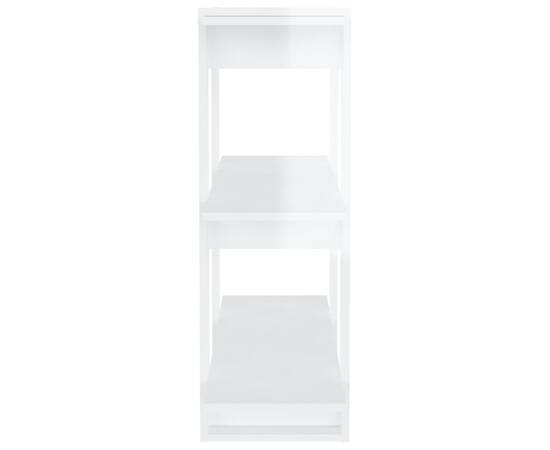 Bibliotecă/separator cameră, alb extralucios, 80x30x87 cm, 6 image