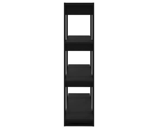 Bibliotecă/separator cameră, negru, 100x30x123,5 cm, 6 image