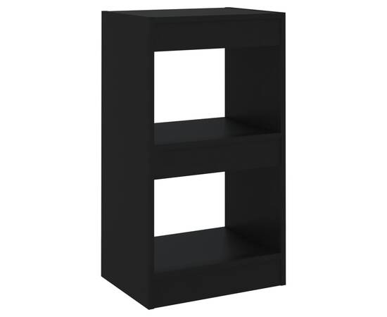 Bibliotecă/separator cameră, negru, 40x30x72 cm, 2 image
