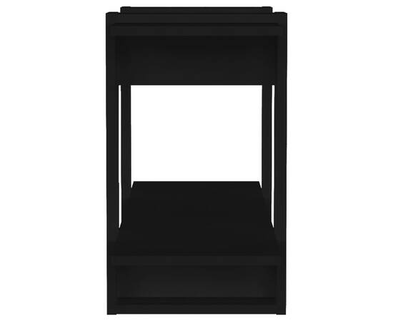 Bibliotecă/separator cameră, negru, 80x30x51 cm, 6 image