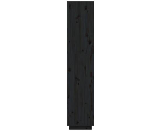Bibliotecă/separator cameră negru 40x35x167 cm lemn masiv pin, 6 image