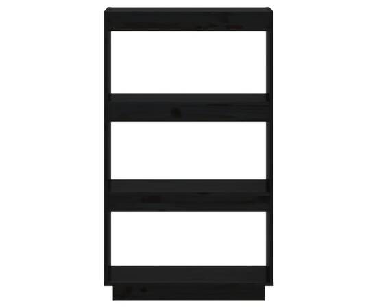 Bibliotecă/separator cameră negru 60x35x103 cm lemn masiv pin, 5 image