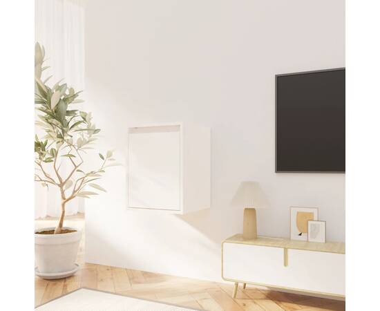 Dulap de perete, alb, 30x30x40 cm, lemn masiv de pin