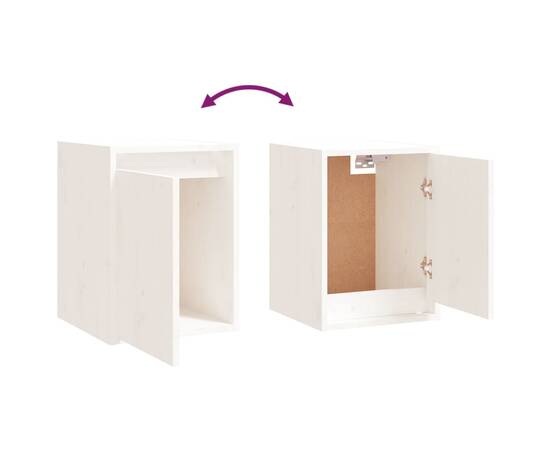 Dulap de perete, alb, 30x30x40 cm, lemn masiv de pin, 8 image
