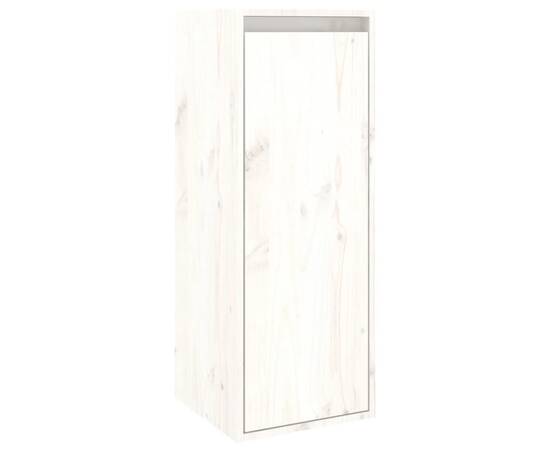 Dulap de perete, alb, 30x30x80 cm, lemn masiv de pin, 2 image