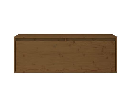 Dulap de perete, maro miere, 100x30x35 cm, lemn masiv de pin, 5 image