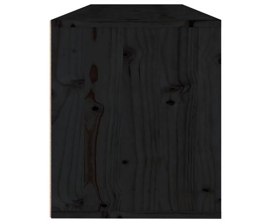 Dulap de perete, negru, 100x30x35 cm, lemn masiv de pin, 6 image