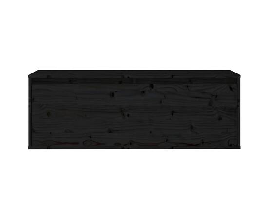 Dulap de perete, negru, 100x30x35 cm, lemn masiv de pin, 5 image