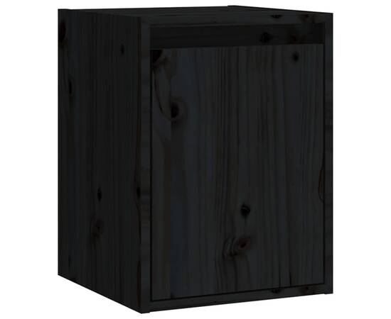 Dulap de perete, negru, 30x30x40 cm, lemn masiv de pin, 2 image