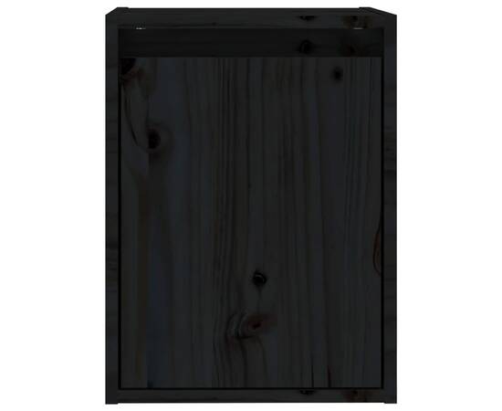 Dulap de perete, negru, 30x30x40 cm, lemn masiv de pin, 5 image
