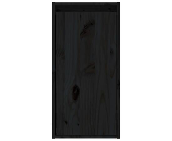 Dulap de perete, negru, 30x30x60 cm, lemn masiv de pin, 6 image