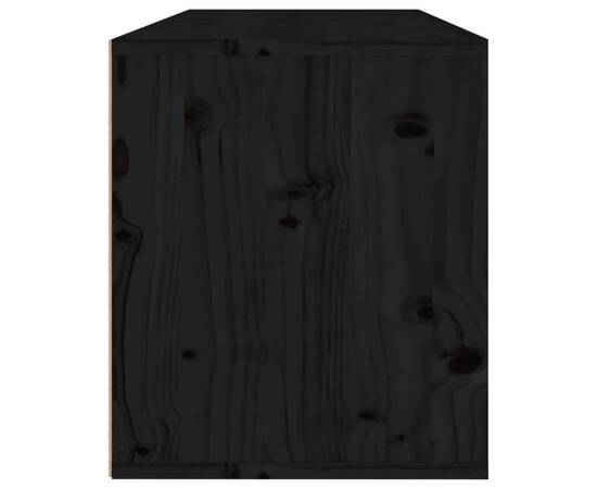 Dulap de perete, negru, 80x30x35 cm, lemn masiv de pin, 5 image