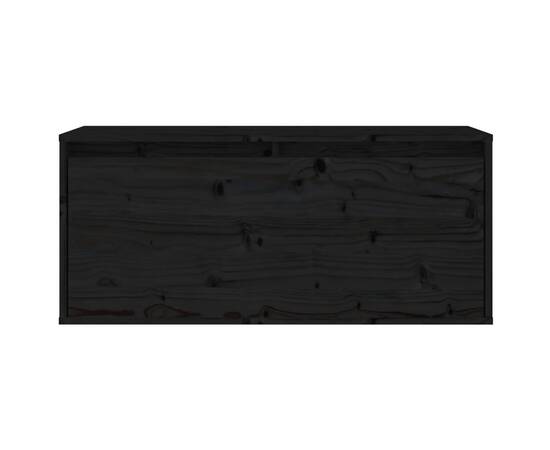 Dulap de perete, negru, 80x30x35 cm, lemn masiv de pin, 4 image