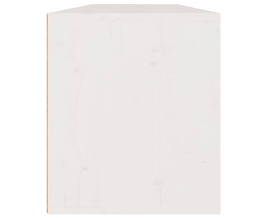 Dulapuri de perete, 2 buc., alb, 60x30x35 cm, lemn masiv de pin, 7 image