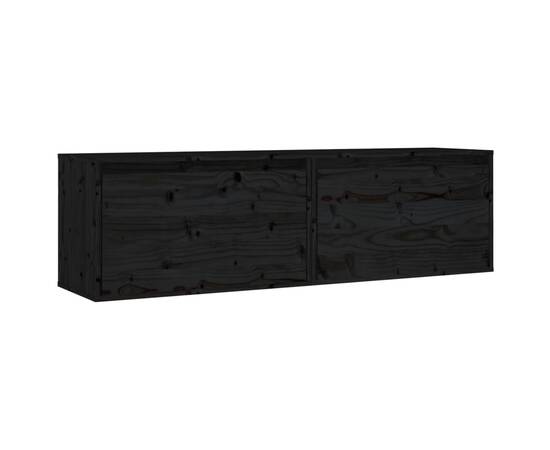 Dulapuri de perete, 2 buc., negru, 60x30x35 cm, lemn masiv pin, 2 image