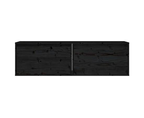Dulapuri de perete, 2 buc., negru, 60x30x35 cm, lemn masiv pin, 5 image