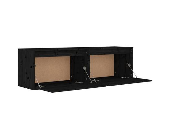 Dulapuri de perete, 2 buc., negru, 60x30x35 cm, lemn masiv pin, 7 image