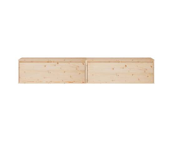 Dulapuri de perete 2 buc.,100x30x35 cm, lemn masiv de pin, 5 image