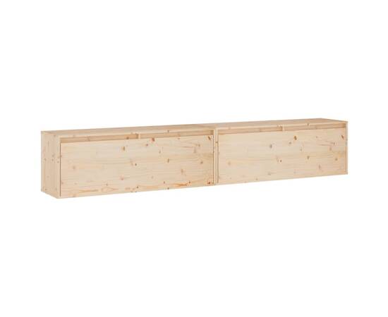 Dulapuri de perete 2 buc.,100x30x35 cm, lemn masiv de pin, 2 image