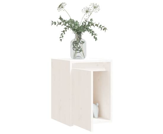 Dulapuri de perete 2 buc. alb, 30x30x40 cm, lemn masiv de pin, 4 image