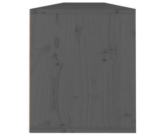 Dulapuri de perete 2 buc. gri, 100x30x35 cm, lemn masiv de pin, 9 image