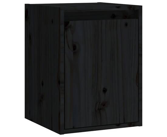 Dulapuri de perete 2 buc.negru, 30x30x40 cm, lemn masiv de pin, 5 image
