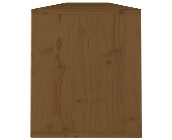Dulapuri perete 2 buc, maro miere, 100x30x35 cm, lemn masiv pin, 7 image