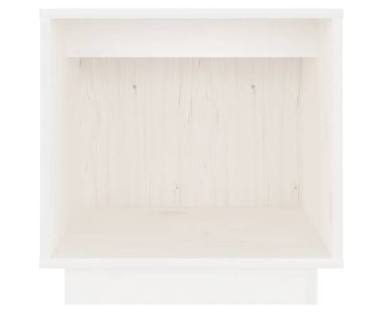 Noptieră, alb, 40x30x40 cm, lemn masiv de pin, 4 image