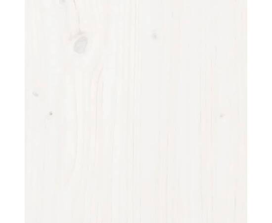 Noptieră, alb, 40x30x40 cm, lemn masiv de pin, 6 image