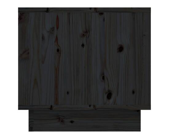 Noptieră, negru, 35x34x32 cm, lemn masiv de pin, 6 image