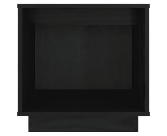 Noptieră, negru, 40x30x40 cm, lemn masiv de pin, 4 image