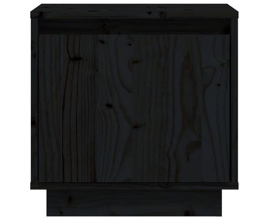Noptieră, negru, 40x30x40 cm, lemn masiv de pin, 7 image