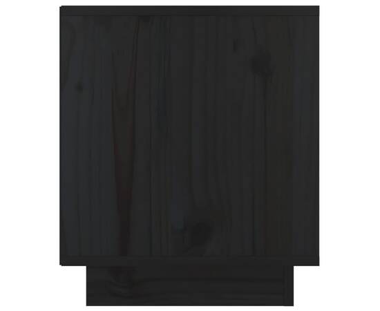 Noptieră, negru, 40x34x40 cm, lemn masiv de pin, 6 image