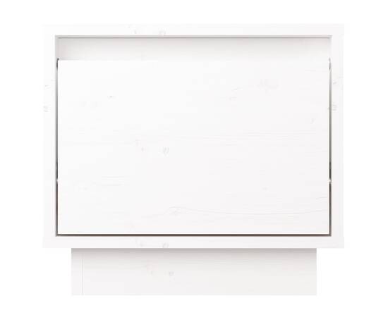 Noptiere, 2 buc., alb, 35x34x32 cm, lemn masiv de pin, 5 image