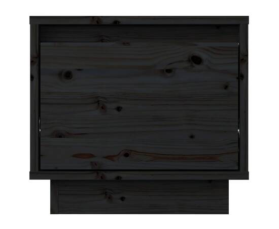 Noptiere, 2 buc., negru, 35x34x32 cm, lemn masiv de pin, 5 image