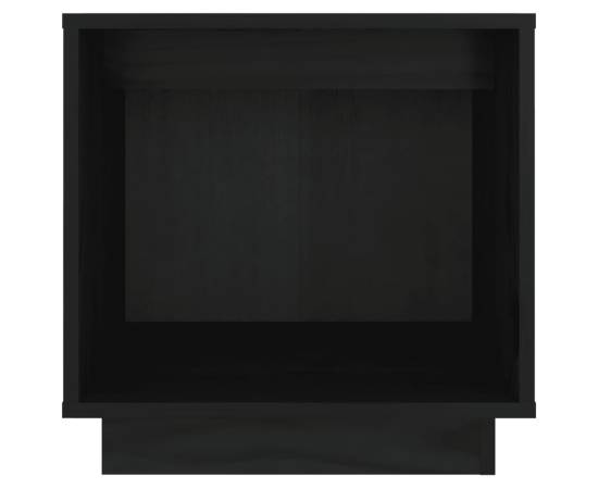 Noptiere, 2 buc., negru, 40x30x40 cm, lemn masiv de pin, 5 image